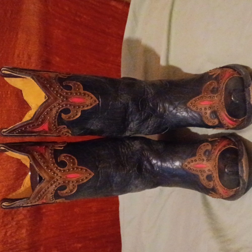 Old gringo taka boots size 10 hot pink brown black